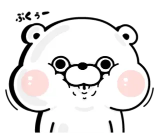 🙂 f08baa8b oso, mono, dibujos animados, oso blanco, animal, pegatina whatsapp sticker
