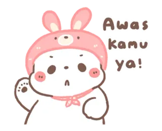 💬 493a0bf3 Awas kamu ya! carino, coniglio, animale, kawaii, adesivo, orso telegram sticker