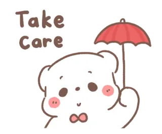 💬 7606eae4 Take Care carino, orso, ombrello, saluto, abbi cura di te, dolce, cartone animato telegram sticker