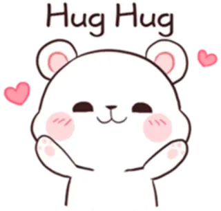 🤗 51a8d767 Hug Hug słodki, miś, przytulanie, miłość, kawaii, naklejka telegram sticker