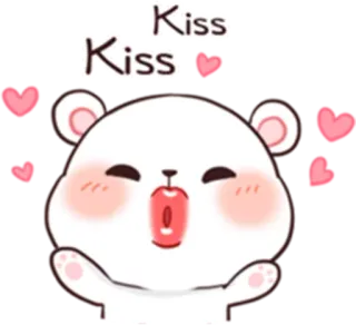 😘 75208e22 Kiss Kiss słodki, miś, pocałunek, miłość, zwierzę telegram sticker