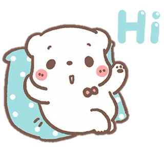 🧺 d57406eb Hi медведь, милый, животное, привет, машет whatsapp sticker