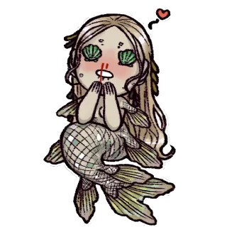 😲 69247491 Putri duyung, Anime, Chibi, Kawaii, Imut, Fantasi, Laut, Karakter telegram sticker
