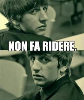 🤐 9d25fb38 NON FA RIDERE. 表情包, 搞笑, 林戈·斯塔尔, 披头士乐队, 肖像 telegram sticker