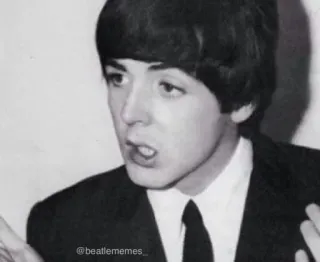 😷 c67164f2 Paul McCartney 保罗·麦卡特尼, 披头士乐队, 音乐家, 黑白, 复古 telegram sticker