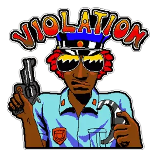 😁 d8408878 VIOLATION Waffe, Polizei, Beamter, Verstoß, Gesetz, Handschellen telegram sticker