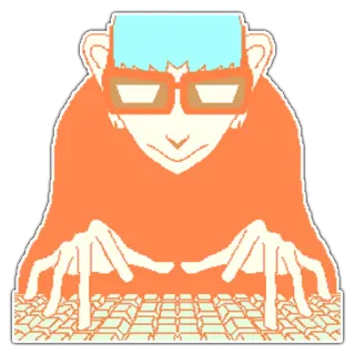 🐰 e68ec022 Affe, Tippen, Tastatur, Brille, Cartoon, Computer, Technologie telegram sticker