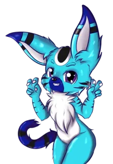 ✌️ 8c82f1d8 퍼리, 의인화, 동물, 만화, 귀여운, 캐릭터, 파란색, 줄무늬 telegram sticker