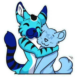 ❤️ cfb684a2 ych 퍼리, 포옹, 귀여운, 만화, 동물, 우정 telegram sticker