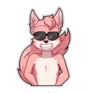 😎 03b6bc7f fox, furry, anthropomorphic, cartoon, sunglasses, character, animal telegram sticker