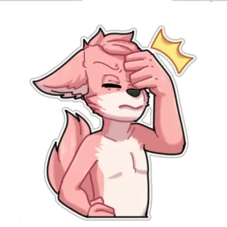 😑 1684134b furry, fox, cartoon, confused, character, sticker telegram sticker