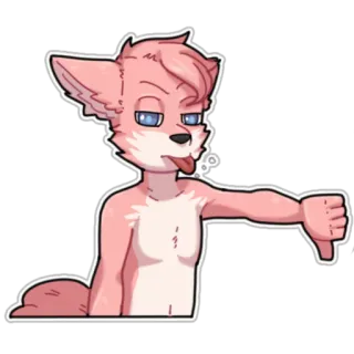 👎 b576aeda fox, furry, anthropomorphic, dislike, thumb down, cartoon, character telegram sticker