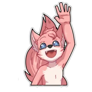 👋 c616afd9 furry, anthro, cartoon, animal, cute, waving, greeting telegram sticker