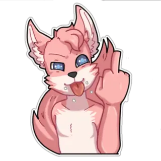 🖕 fc995e23 furry, anthropomorphic, cartoon, fox, middle finger, offensive gesture telegram sticker
