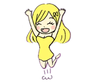 😊 404fd689 شاد feliz, fofo, menina, pulando, desenho animado telegram sticker