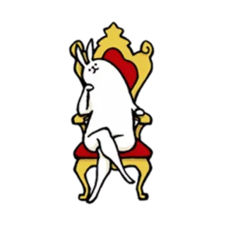 💁 e558b40d кролик, трон, животное, мультфильм, милый, стул telegram sticker