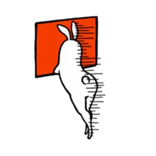 🌆 e7516442 кролик, побег, нора, мультфильм, животное, смешной, причудливый telegram sticker