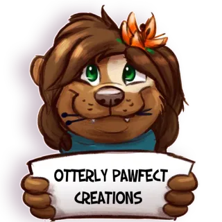👍 2aa10579 OTTERLY PAWFECT CREATIONS lontra, fofo, desenho animado, animal, flor, peludo, arte, criação whatsapp sticker