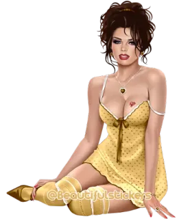 😑 5667dff0 @BeautifulStickers_ femme, dessin animé, lingerie, chemise de nuit, sexy, autocollant telegram sticker