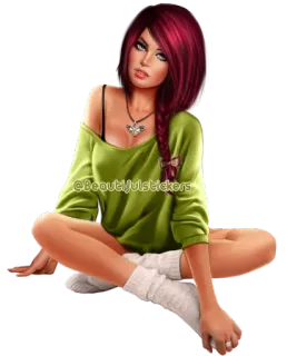 😒 71674dfc @Beautifulstickers femme, assise, autocollant, art numérique, fille, chaussettes, belle, mignon telegram sticker