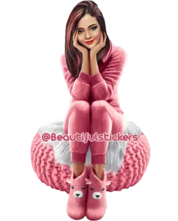 😊 d7227c1f @BEAUTIFULSTICKERS fille, pyjama, dessin animé, autocollant telegram sticker