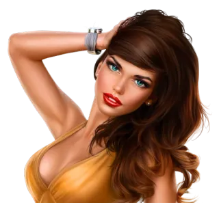 💆 107a9f04 femme, brune, beauté, portrait, mode, fille whatsapp sticker