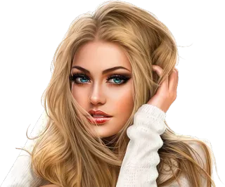 🙆 5f056fc9 femme, blonde, portrait, beauté, fille whatsapp sticker