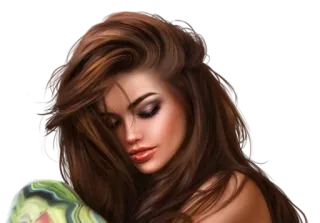 😌 9fda7555 femme, brune, fille, portrait, cheveux, belle whatsapp sticker