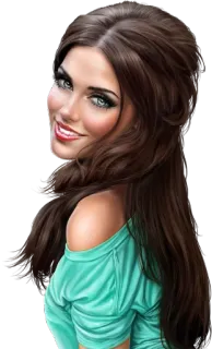 🤓 eb70d341 femme, fille, brune, sourire, portrait, illustration whatsapp sticker