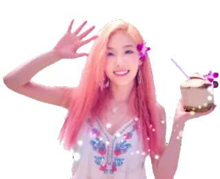 🙋 121813de 女性, 女の子, ココナッツ, 夏, 花, トロピカル telegram sticker