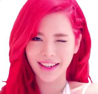 😉 adf82f1e 女性, ウインク, 赤い髪, K-POP telegram sticker