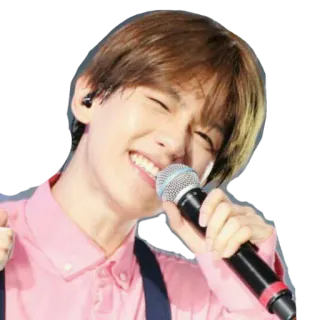 😬 1fb5b36d kpop, penyanyi, mikrofon, musik, senyum, hiburan telegram sticker