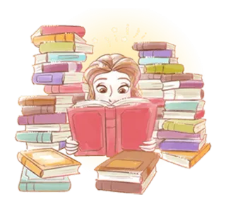 📕 0282ee9b Belle Beauty and the Beast 贝儿, 美女与野兽, 书, 阅读, 迪士尼, 公主 telegram sticker