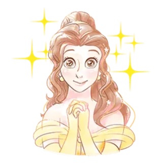 ✨ 2f13508f Belle 迪士尼, 公主, 贝儿, 美女与野兽, 卡通, 角色 telegram sticker