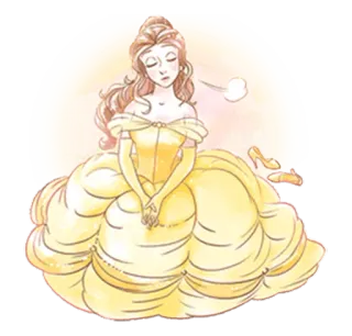 😑 4bcb265c Belle Beauty and the Beast 贝儿, 迪士尼, 公主, 美女与野兽, 卡通, 动画 telegram sticker