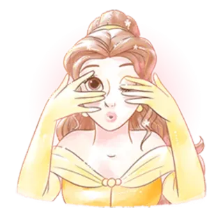 😜 5982445f Belle 贝儿, 迪士尼, 公主, 美女与野兽, 卡通, 插画 telegram sticker