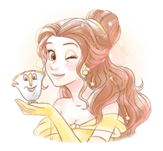 😉 6b79d2e5 Belle Beauty and the Beast 贝儿, 美女与野兽, 迪士尼, 卡通, 公主 telegram sticker