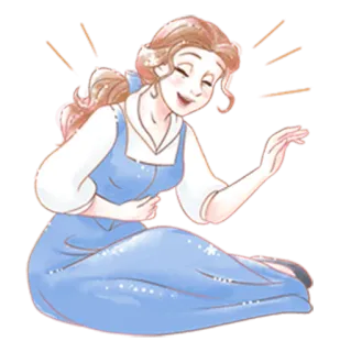 😂 7f362a9d Belle Beauty and the Beast 贝儿, 迪士尼, 公主, 美女与野兽, 卡通, 动画, 笑 telegram sticker