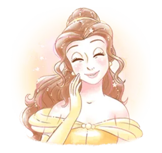☺️ 9e2a3440 Belle Beauty and the Beast 迪士尼, 公主, 动画, 卡通, 可爱 telegram sticker