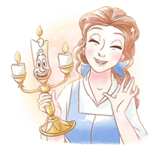 ☺️ ac97164b Belle Beauty and the Beast 贝儿, 美女与野兽, 迪士尼, 卡通, 公主 telegram sticker