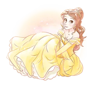 🙂 d0d73dd1 Belle Beauty and the Beast 贝儿, 迪士尼, 公主, 美女与野兽, 卡通 telegram sticker