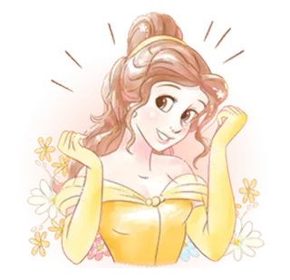 😃 dd87fc6a Belle 卡通, 角色, 动画, 迪士尼, 公主, 贝儿, 美女与野兽 telegram sticker