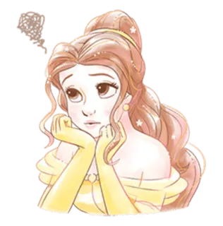 🙄 fec5211f Belle Beauty and the Beast 迪士尼, 公主, 美女与野兽, 卡通, 贝儿 telegram sticker