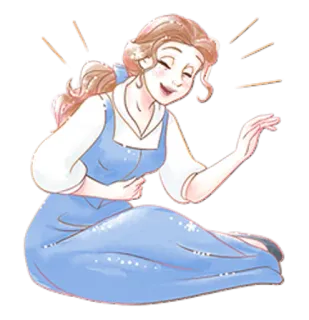 😂 2ddd5c05 Belle Beauty and the Beast Disney, Cartoon, Prinzessin, Fröhlich, Frau, Lächeln telegram sticker