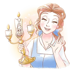 🤚 31be82fa Belle Beauty and the Beast Belle, Die Schöne und das Biest, Disney, Cartoon, animiert telegram sticker