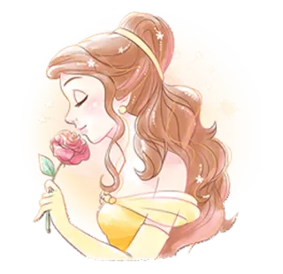 🌹 fb2d64b3 Belle Beauty and the Beast Belle, Disney, Prinzessin, Die Schöne und das Biest, Rose, Cartoon telegram sticker