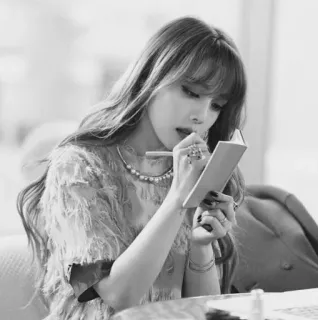 🌚 b10a0814 woman, writing, notebook, portrait, girl, journal, pen telegram sticker