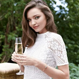 🥂 1359f598 Miranda Kerr 女人, 模特, 香槟, 白色礼服, 名人, 肖像 telegram sticker