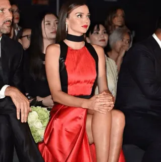 🕊 6ba9bd23 Miranda Kerr 模特, 时尚, 名人, 红裙, 时装秀, 美丽, 风格 telegram sticker