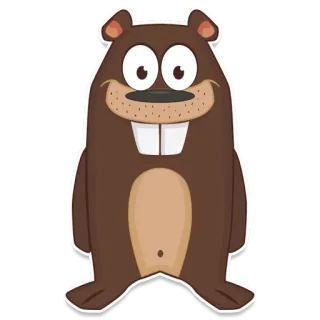 😀 219b1941 castoro, cartone animato, animale, mammifero, roditore, carino, divertente telegram sticker